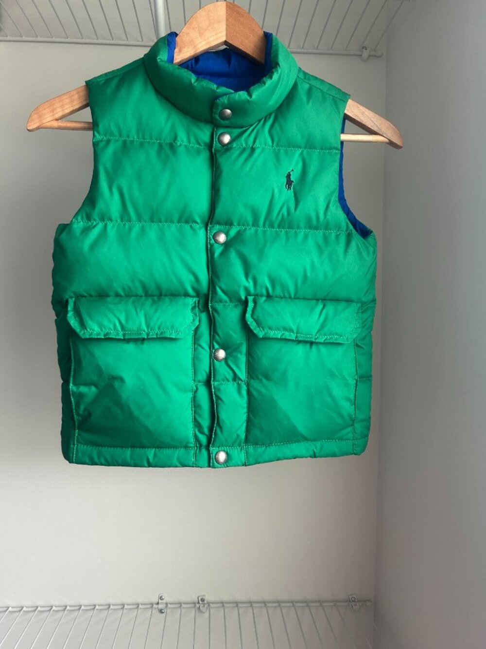 Polo Ralph Lauren Kids Green & Blue Reversible Puffer Vest